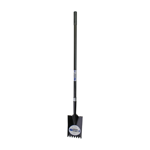 Serrated Spade w/Fulcrum and Steel Handle