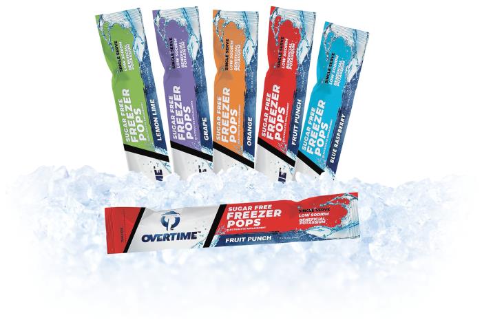 Overtime 3.0Oz Freezer Pops Electrolyte Replacment - Case Of 150 Pops, 30 Each Of 5 Flavors