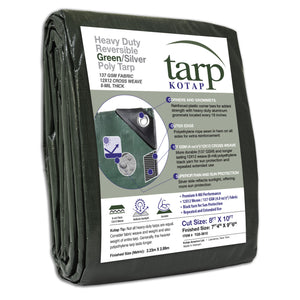 Heavy Duty Green And Silver Tarps