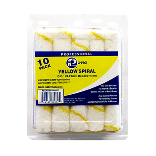 Premier Yellow Spiral Mini Roller Covers