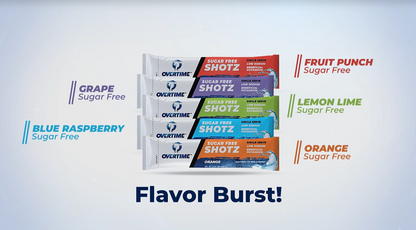 Overtime Shotz Electrolyte Replacment Single Serve 5 Flavor Variety Pack For 16.9 Fl Oz Bottles - Case Of 80 Packs Of 5