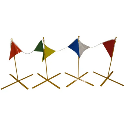 Acro X-Warning Line Set Of 4 Stanchions & 1 String Of Flags